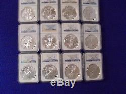 #1 ASE MS 69 NGC Graded Collection of 50 Coins American Silver Eagles Rare Find