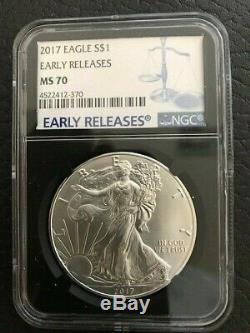12 Coin Lot! 2017 AMERICAN SILVER EAGLE NGC MS 70 EARLY RELEASE
