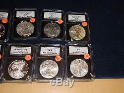 14 Coin Lot American Silver Eagle $1 Ngc Ms 70 Pf 70 Cameo 2008-2016 Us Dollar