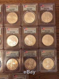 17-COIN Collection 2001-2017 American Silver Eagles PCGS MS69 FIRST STRIKE FS