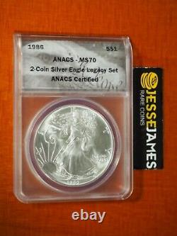 1986 $1 American Silver Eagle Anacs Ms70 Better Date