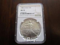 1986 $1 American Silver Eagle First Year Issue NGC MS70