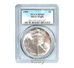 1986 $1 American Silver Eagle MS69 PCGS