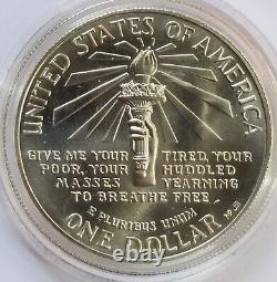 1986 1oz. American Silver Eagle MS70 & 1986p Ellis Island Proof Silver Dollar