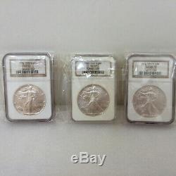 1986 2002 $1 NGC MS-69 AMERICAN SILVER EAGLES Lot of (17) Graded Coins