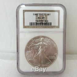 1986 2002 $1 NGC MS-69 AMERICAN SILVER EAGLES Lot of (17) Graded Coins