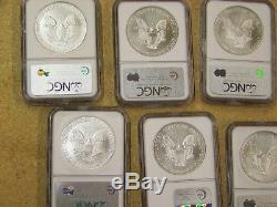 1986-2004 American Silver Eagle Set 19 Silver Coins 1996 -All NGC MS69