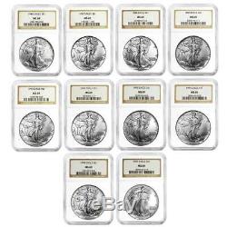 1986-2005 $1 American Silver Eagle 20 pc. Set NGC MS69 Brown Label