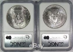 1986-2005 $1 American Silver Eagle Set NGC MS69 Including NGC Box