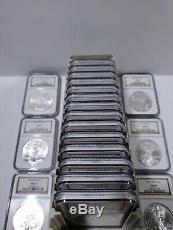 1986-2005 20-Coin Silver American Eagle Set All coins are MS-69