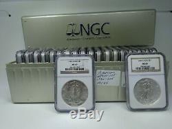 1986 2005 American Eagles set (20) NGC Graded MS69 in an NGC Storage Box