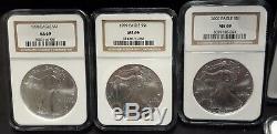 1986-2005 American Silver Eagle Set Brown Label- All NGC MS69 20 Coins