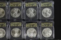 1986-2005 American Silver Eagle Set ICG MS69 20th Anniversary Label #006 of 1986