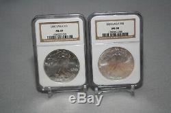 1986-2005 American Silver Eagle Set MS69 Graded By NGC in NGC Container