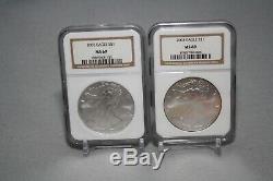 1986-2005 American Silver Eagle Set MS69 Graded By NGC in NGC Container