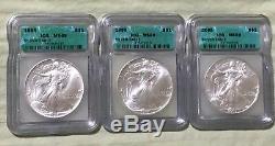1986-2005 American Silver Eagles ICG MS69 20 BEAUTIFUL COINS WITH BOX PICTURED