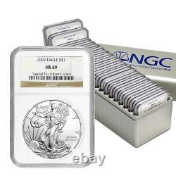 1986 2005 Complete 20 Coin American Silver Eagle Set Ngc Ms 69 #d