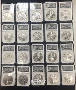 1986-2005 NGC MS68 20TH ANNIVERSARY EDITION SILVER AMERICAN EAGLE COLLECTION
