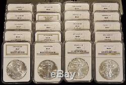1986-2005 NGC MS69 American Silver Eagle 20-Coin Box Set (JL)