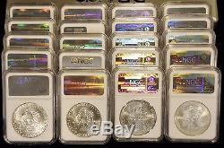 1986-2005 NGC MS69 American Silver Eagle 20-Coin Box Set (JL)