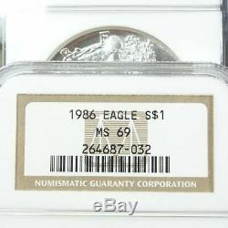 1986-2005 Silver $1 American Eagle 20 Coin Set NGC Brown Label MS69 In Box