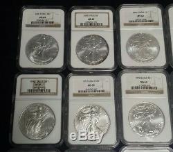 1986-2005 Silver American Eagle 20 Coin Set all NGC MS69 plus NGC Box