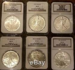 1986-2005 Silver American Eagle Set/ NGC-MS69/ 20 Coins Total