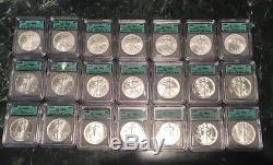 1986-2006 ICG MS69 $1 American Silver Eagle Coin Set Lot Of 21