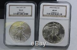 1986 2007 1 Oz American Silver Eagle 22 Coin Set Ngc Ms 69