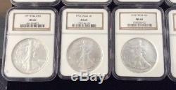 1986-2007 Silver American Eagle 23 Coin Set NGC (MS-69) 1 NGC Box