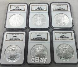 1986-2007 Silver American Eagle Consecutive NGC Graded MS 69 (22 Total) #2896