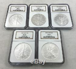 1986-2007 Silver American Eagle Consecutive NGC Graded MS 69 (22 Total) #2896