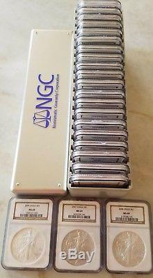 1986-2008 $1 American Silver Eagle Set NGC MS69 23 Coin Set #4
