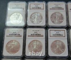 1986 2009 American Silver Eagle Coin Set NGC MS69 (24) 1oz. 999 Silver Coins
