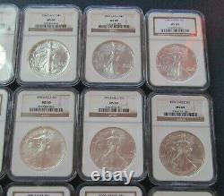 1986 2009 American Silver Eagle Coin Set NGC MS69 (24) 1oz. 999 Silver Coins