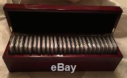 1986-2010 NGC Certified MS69 American SILVER EAGLE Cherrywood Box Set 25-Coins