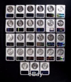 1986-2012 American Silver Eagles $1 Dollar 27 Coin Lot NGC MS 69