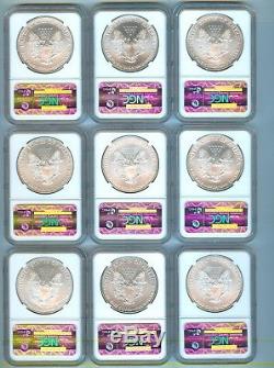 1986 2013 American Eagle Silver Coin Group 28 Coins Total Ngc Ms 69