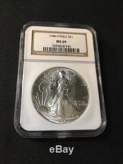1986-2013 American Silver Eagle NGC Set MS-69 With 2 NGC Boxes