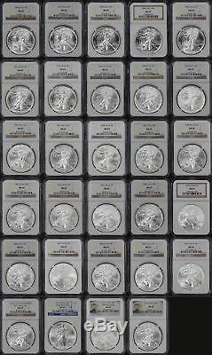 1986-2014 American Silver Eagle 29 Coin Set All NGC MS-69 -170894