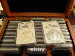 1986-2015 30 Coin American Silver Eagle Set NGC MS 69 Brown Label Wood Box