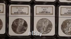 1986-2015 30-Coin MS69 Silver American Eagle Set, key dates