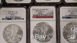 1986-2015 30-Coin MS69 Silver American Eagle Set, key dates