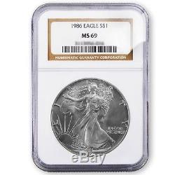 1986 2015 American Silver Eagle Complete Set NGC MS69, 30 Pieces Total