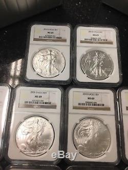 1986-2015 American Silver Eagle MS69 NGC Graded 30 Coin Set