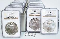 1986-2015 American Silver Eagle Set 30 Coins NGC MS69 Brown Label Bright White