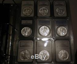 1986-2015 MS-69 American Silver Eagle 30 Coin Set in Coin Slab Binder WOW