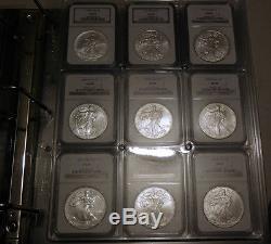 1986-2015 MS-69 American Silver Eagle 30 Coin Set in Coin Slab Binder WOW