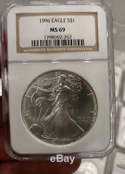 1986-2017 American Silver Eagle MS69 NGC Brown Label 32 Piece Coin Set LOOK