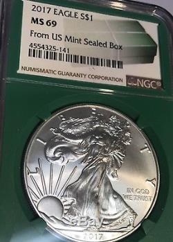 1986 2017 American Silver Eagle Set 1$ NGC MS69 From Us Mint Sealed Monster Box